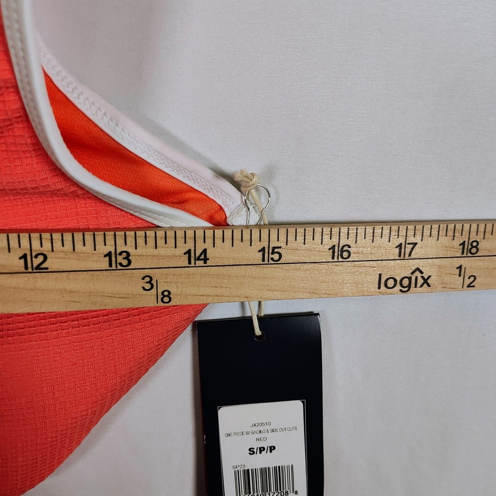 Reebok Womens One Piece Swimsuit Red Binding Side Cut Outs J420510 Small NEW - Picture 5 of 7